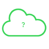 Icon einer Wolke. In der Wolke ist ein Fragezeichen zu sehen.